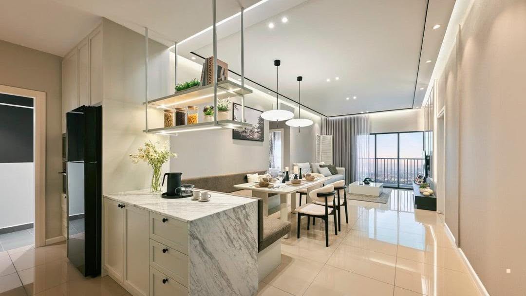 Portfolio showcase of a contemporary home interior, highlighting custom Aluminium Balcony Sliding Doors & Grilles by Yi Fan Engineering that elevate the space and maximize natural light.