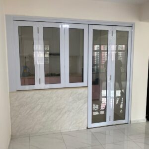 Aluminium frame bi-fold door for modern home interiors