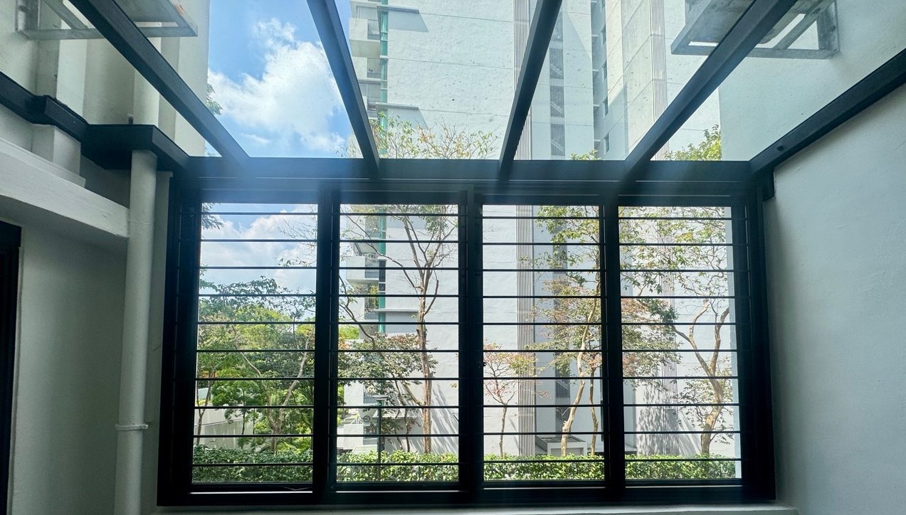 Modern window design with aluminium window grilles